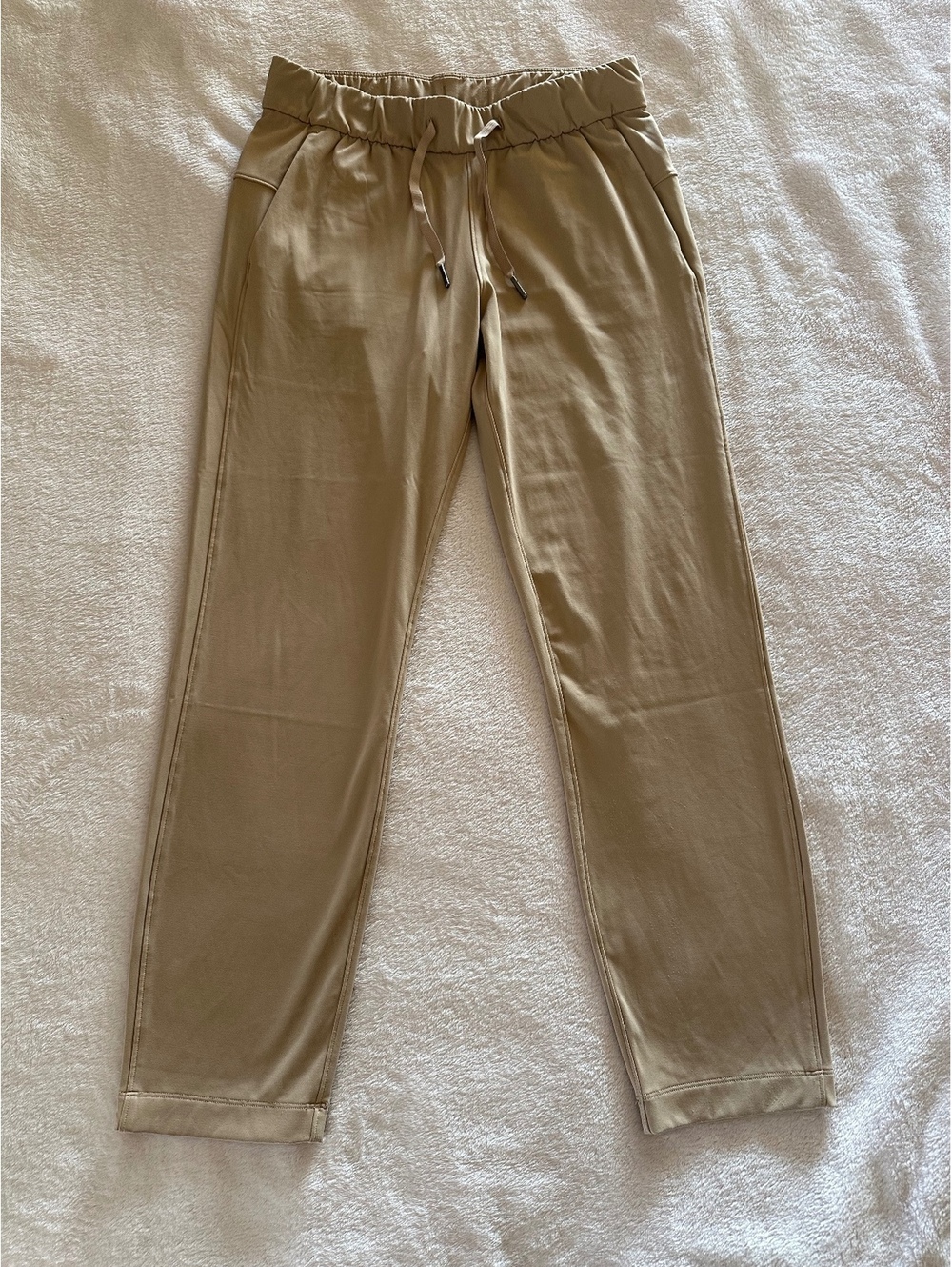 CRZ YOGA High-Rise Drawstring Lounge Pants - Tan Size M